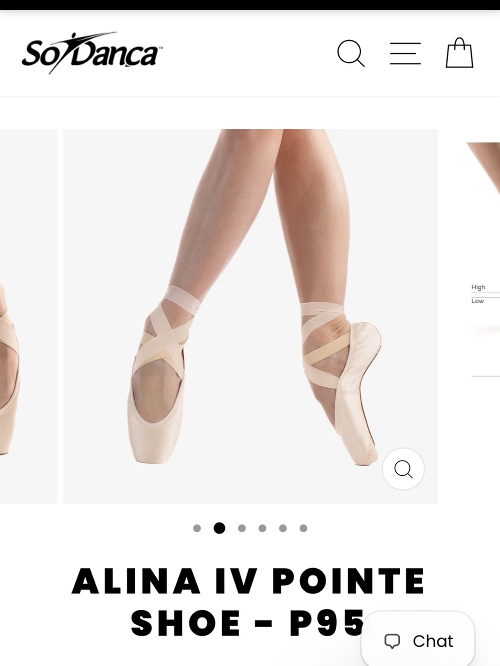 So Danca Alina IV Pointe Shoes in Light Pink - Size 6E